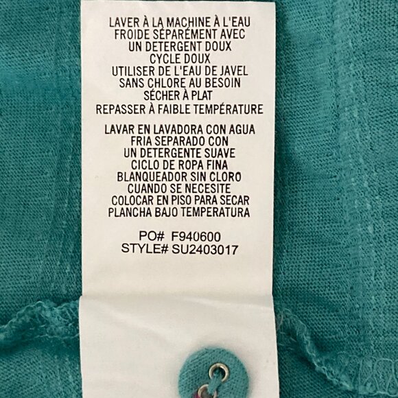 O'Neil Teal Embroidered Lace Trim Peplum Cami Pull String Top Sz S NWT - Picture 10 of 16